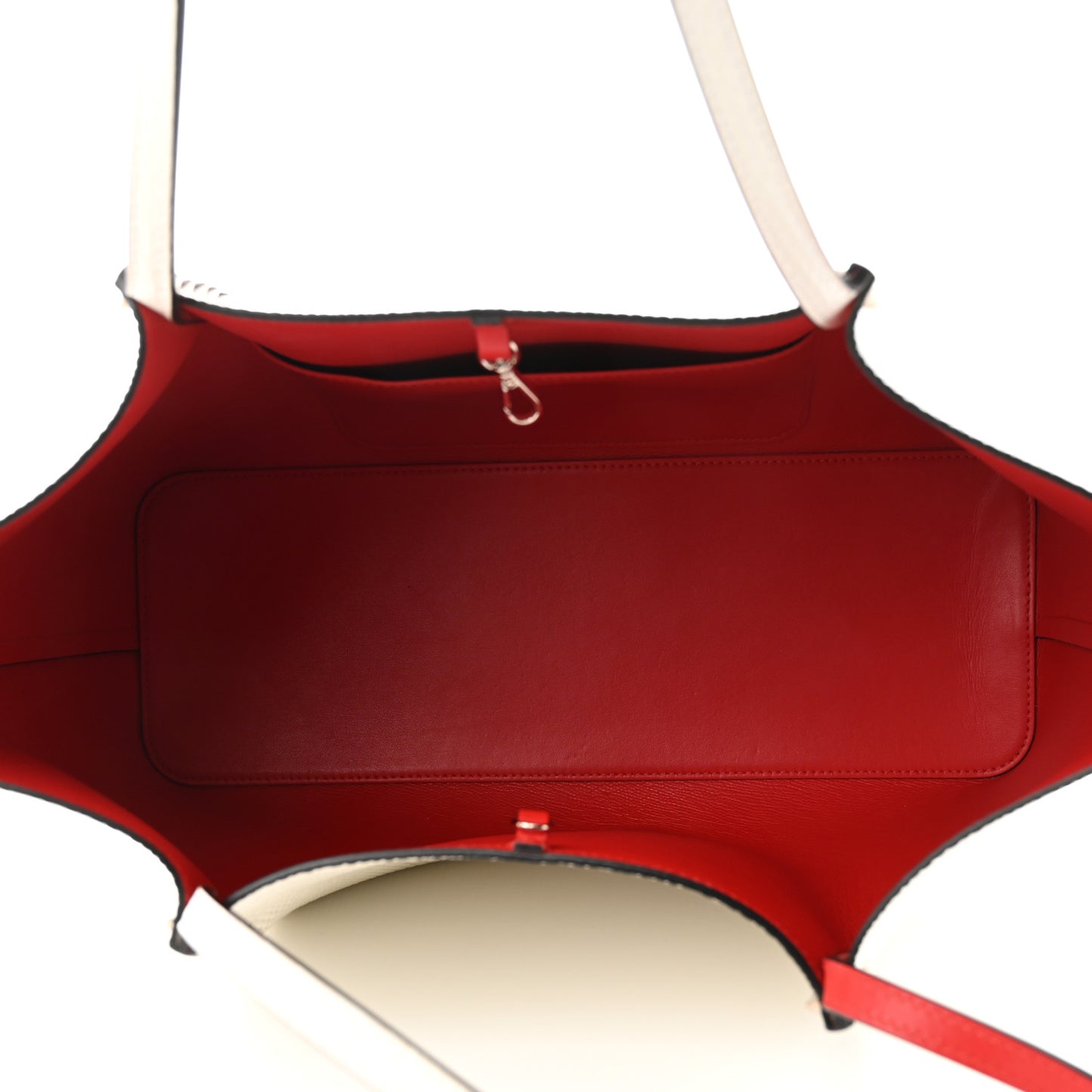 Calfskin Jurassic Embossed Spiked Large Cabarock Shopper Tote White