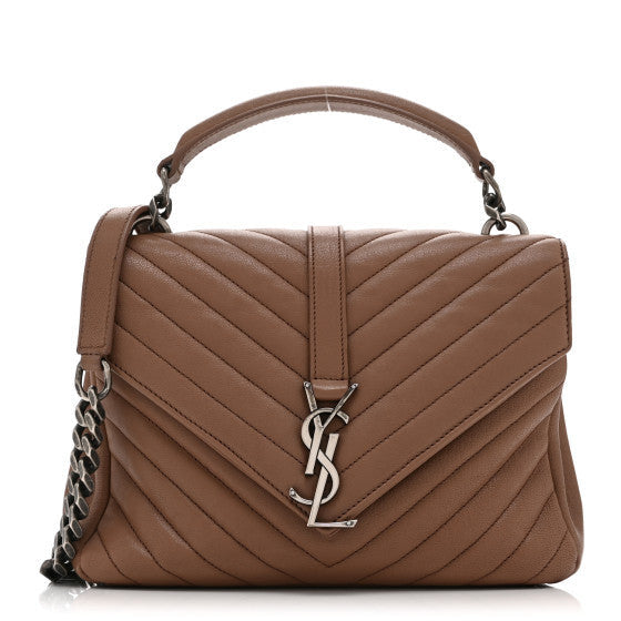 Sheepskin Matelasse Chevron Monogram Medium College Bag  Fard