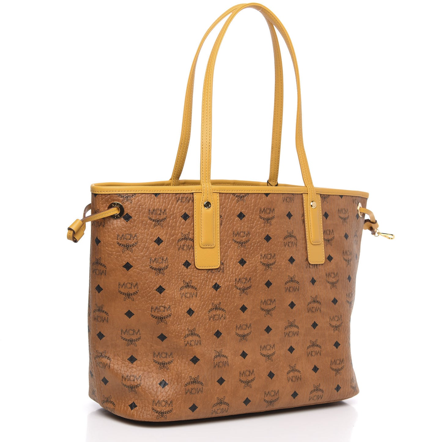 Visetos Medium Liz Reversible Shopper Tote Cognac Yellow