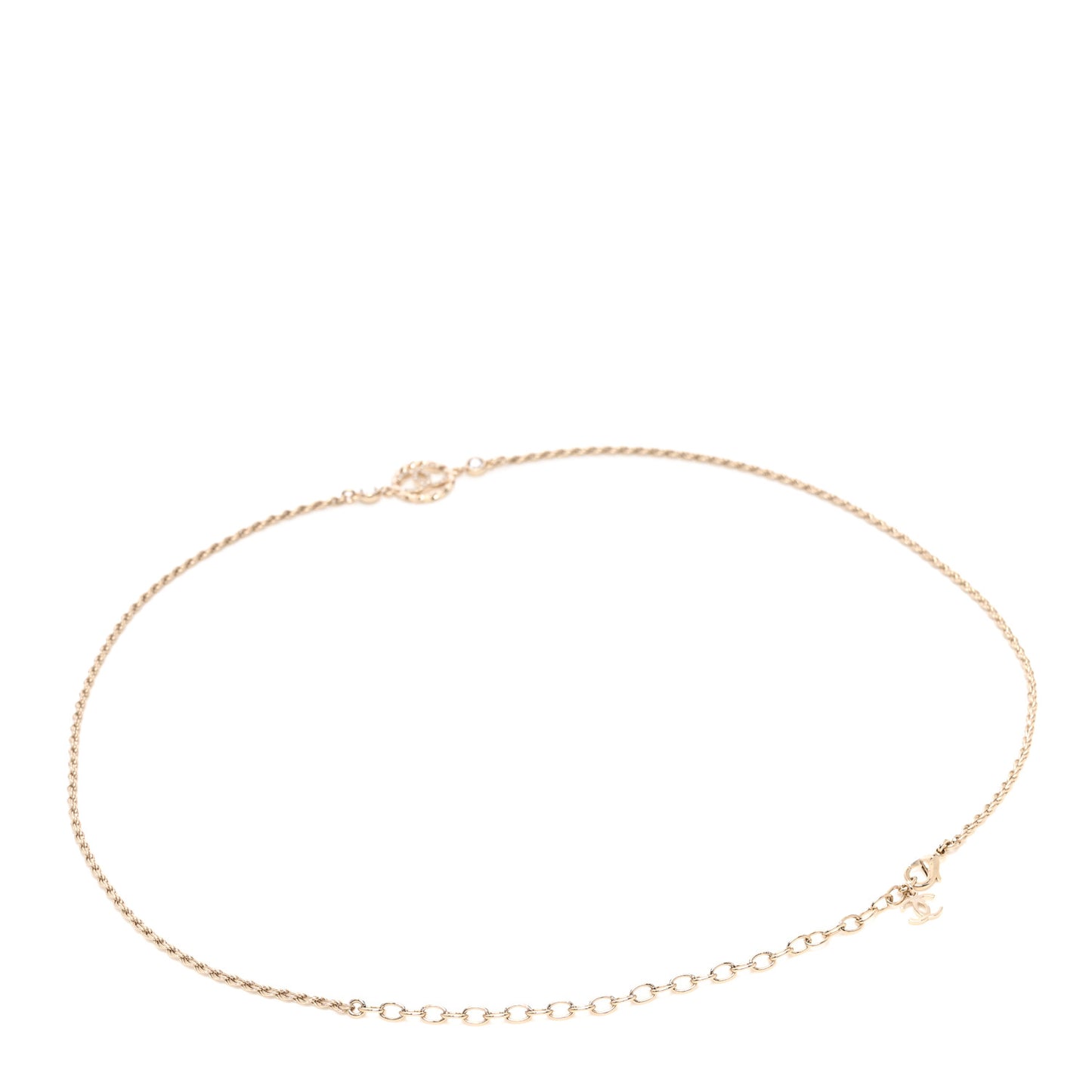 Metal Crystal CC Chain Belt Gold