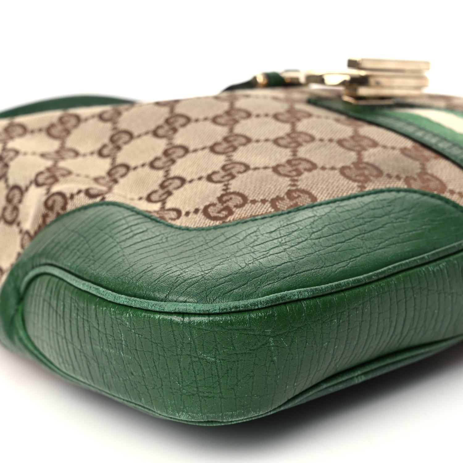Gucci Monogram Web Junco Small Hobo Green 8 of 13