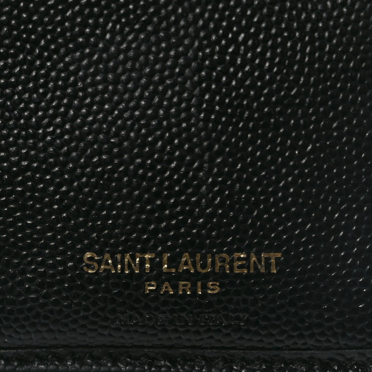 Saint Laurent Grain De Poudre Matelasse Chevron Monogram Compact Zip Around Wallet Black 6 of 7