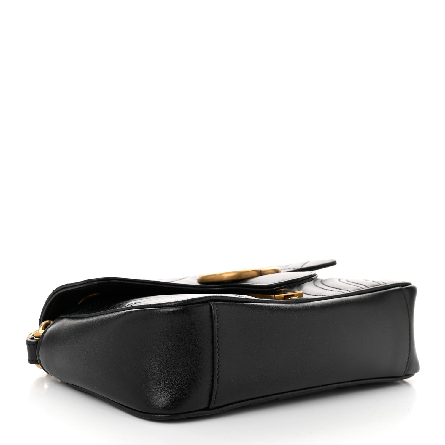 Gucci Calfskin Matelasse Mini GG Marmont Shoulder Bag Black 4 of 10