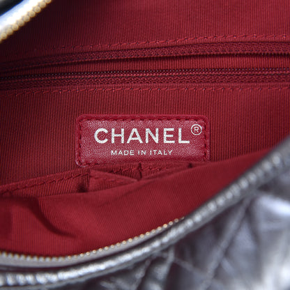 Chanel Metallic Lambskin Calfskin Quilted Medium Gabrielle Hobo Silver 10 of 11