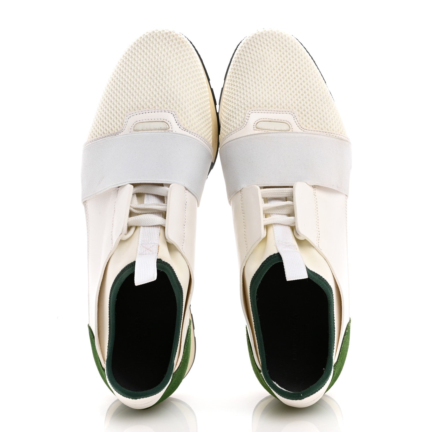 Balenciaga Mesh Calfskin Neoprene Womens Race Runner Sneakers 41 White 2 of 9