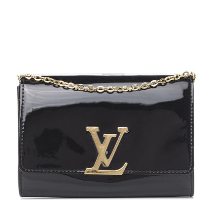 Louis Vuitton Patent Louise PM Chain Clutch Black 1 of 10