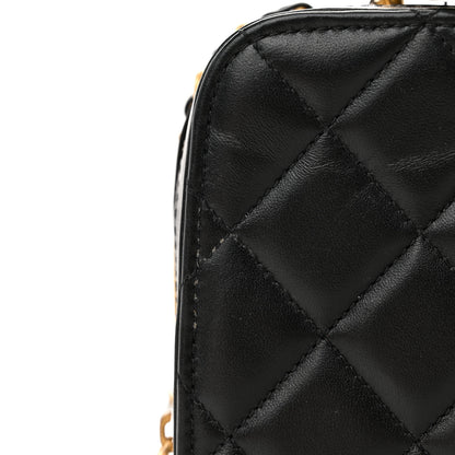 Chanel Lambskin Quilted Top Handle Small Vanity Case Black 12 of 12