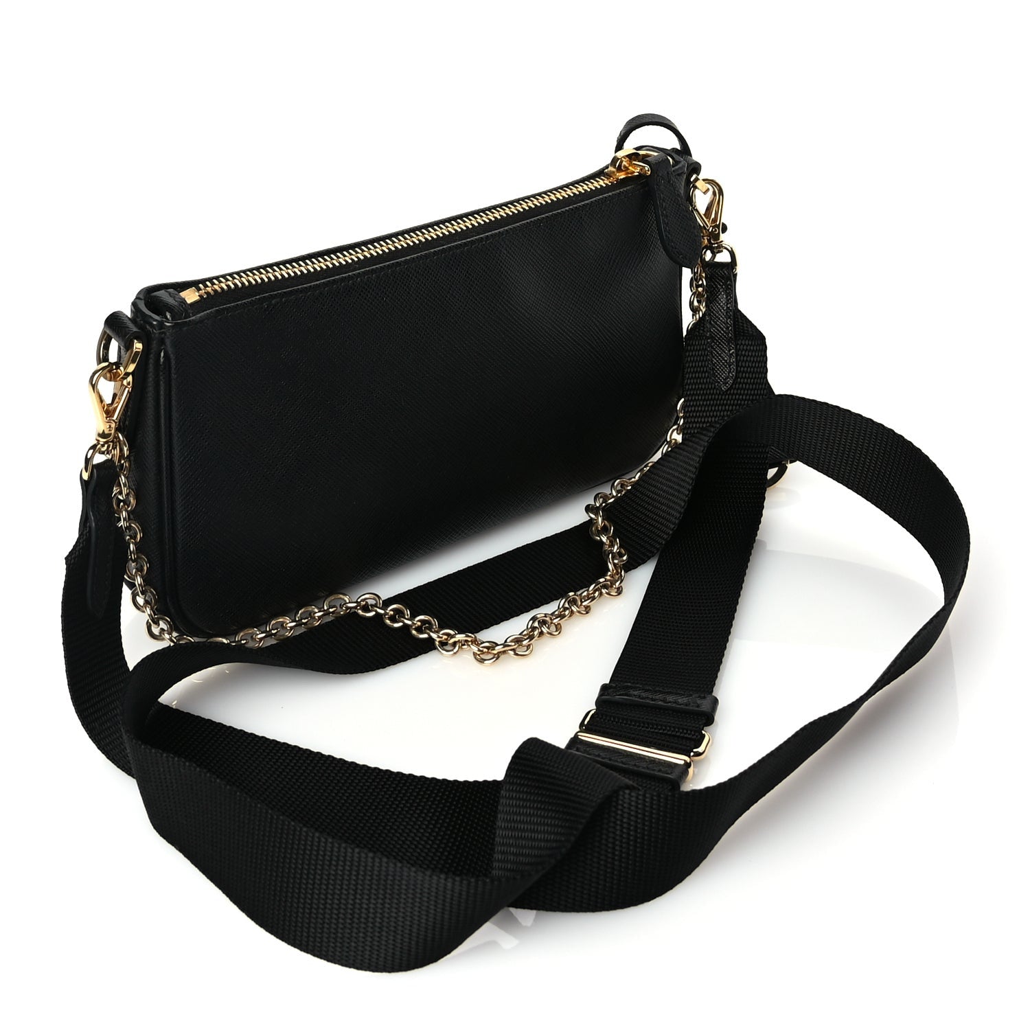 Prada Saffiano Lux Re-Edition 2000 Shoulder Bag Black 2 of 8