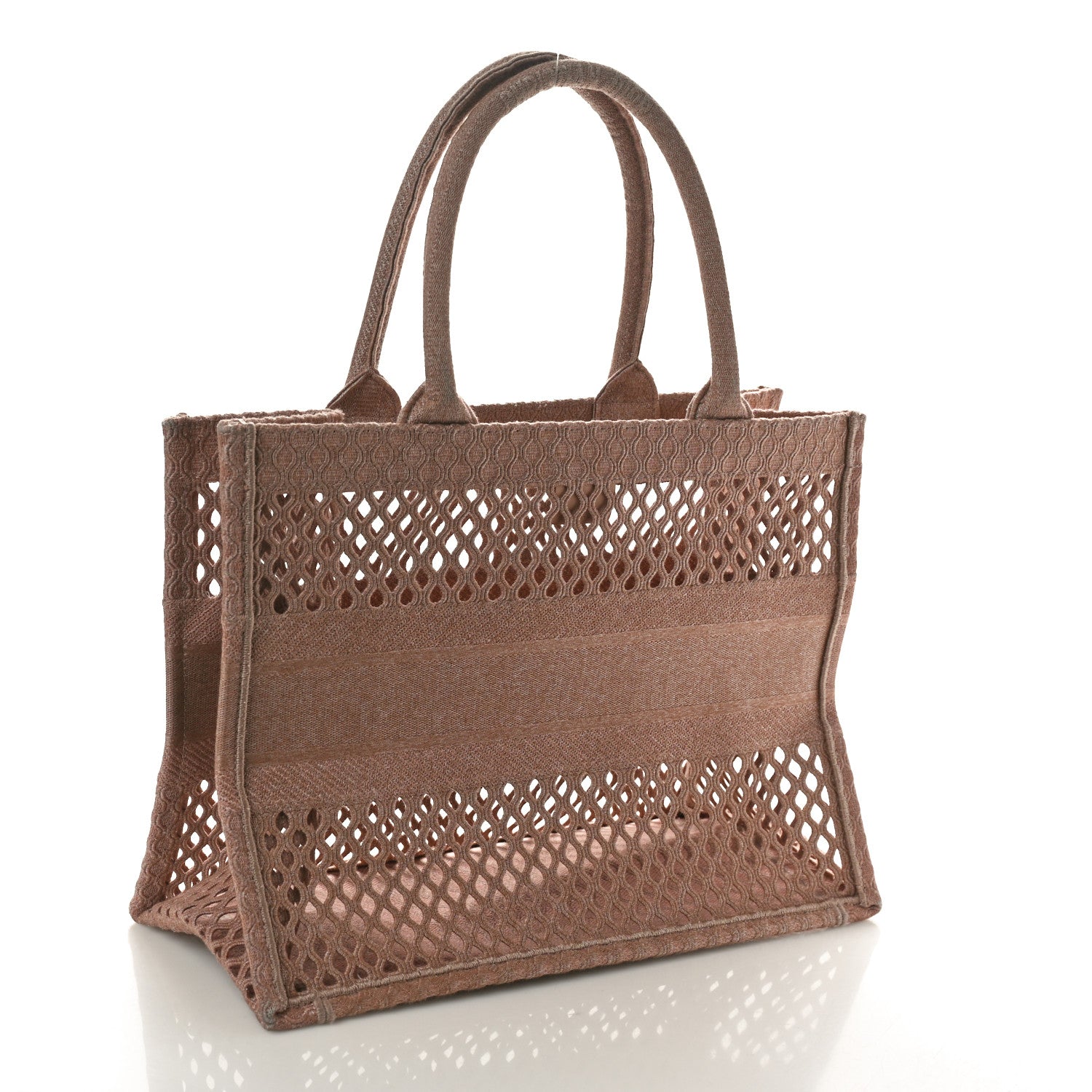 Christian Dior Mesh Embroidered Medium Book Tote Clay 3 of 10