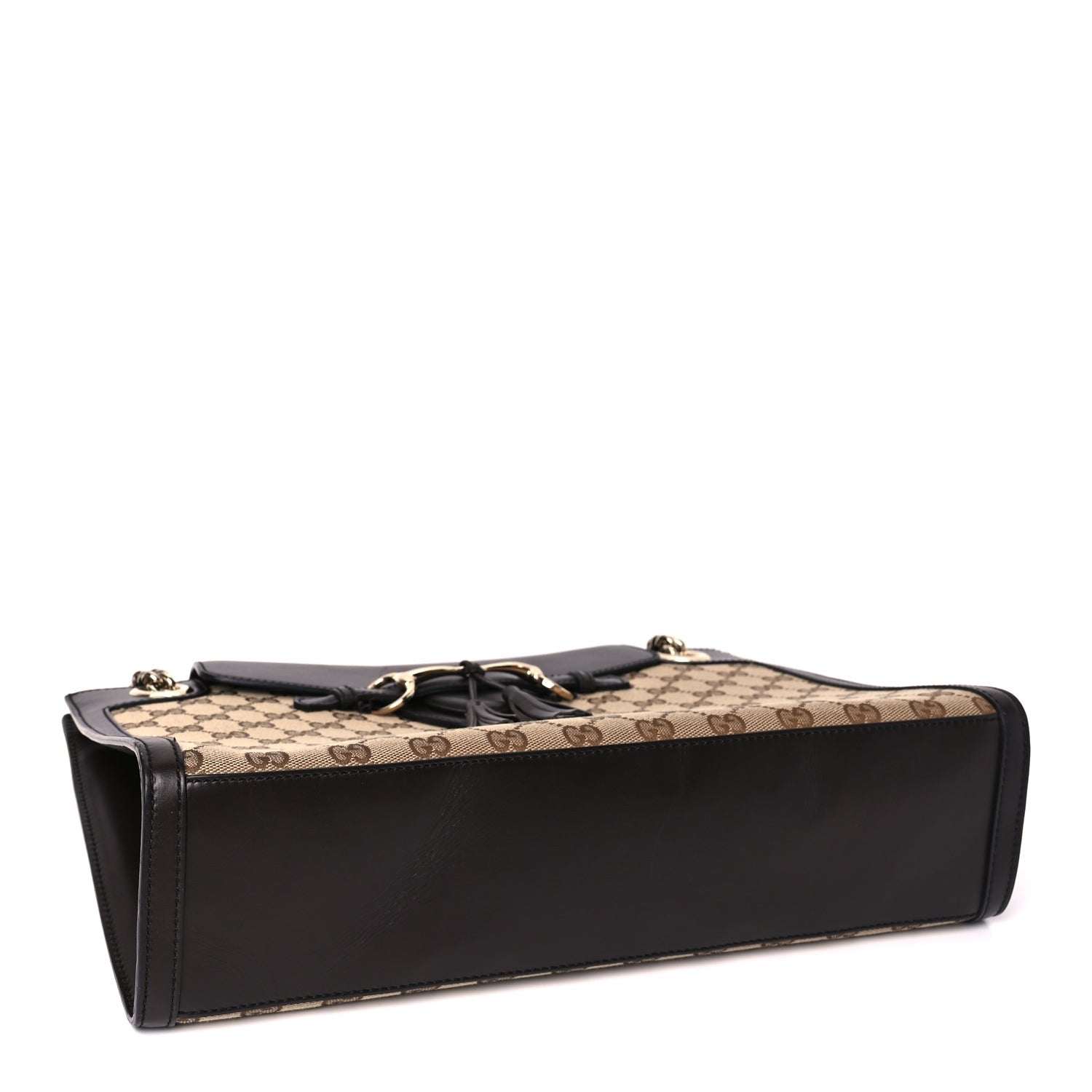 Gucci Monogram Margaux Calfskin Large Emily Chain Shoulder Bag Beige Ebony Cocoa 3 of 11