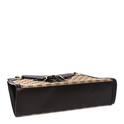 Gucci Monogram Margaux Calfskin Large Emily Chain Shoulder Bag Beige Ebony Cocoa 3 of 11