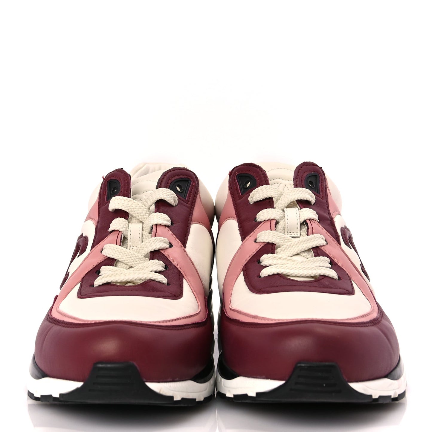 Calfskin CC Sneakers 39.5 Light Burgundy White Pink