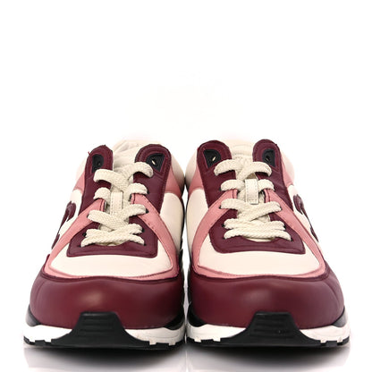 Chanel Calfskin CC Sneakers 39.5 Light Burgundy White Pink 2 of 9