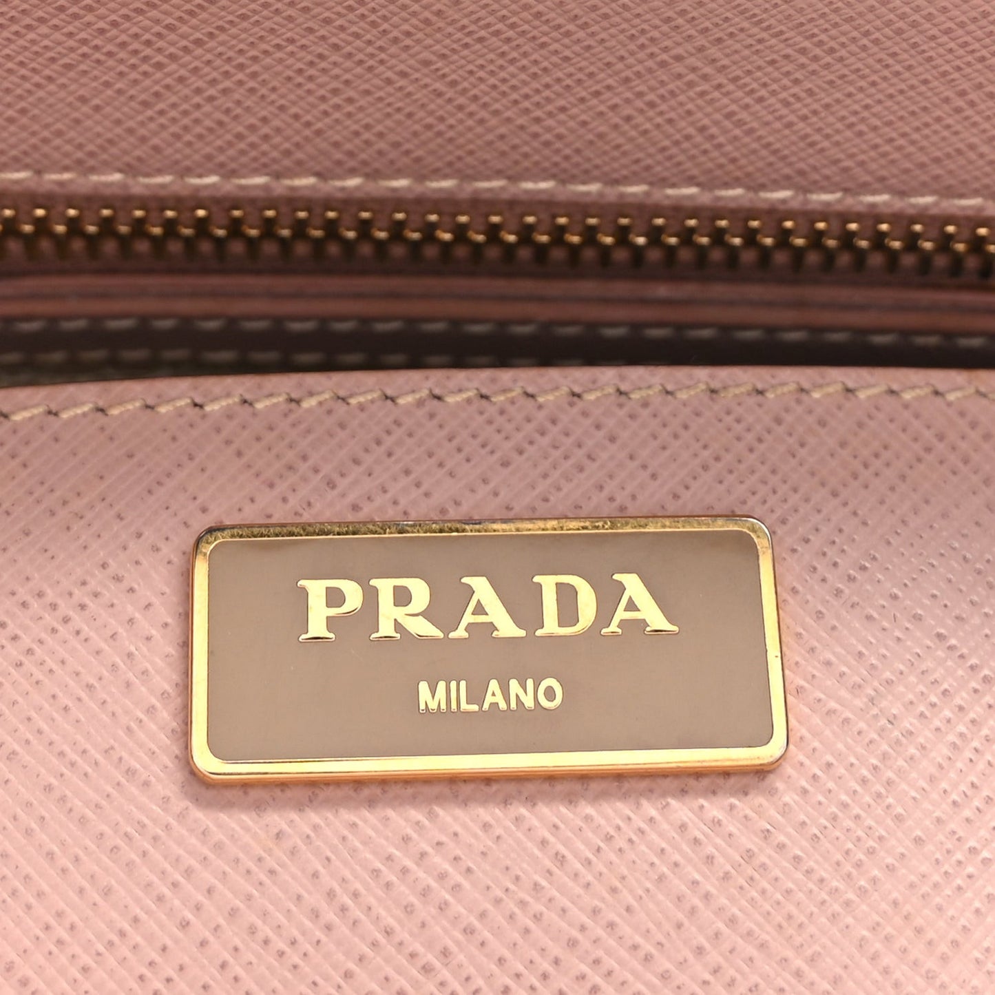 Saffiano Medium Galleria Double Zip Tote  Beige
