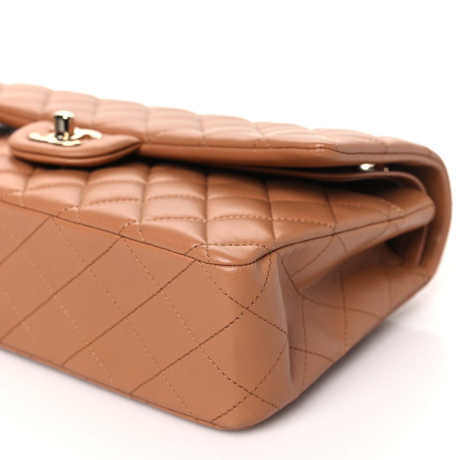 Chanel Lambskin Quilted Medium Double Flap Brown 10 of 10