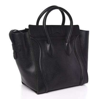 Celine Drummed Calfskin Mini Luggage Black 3 of 10