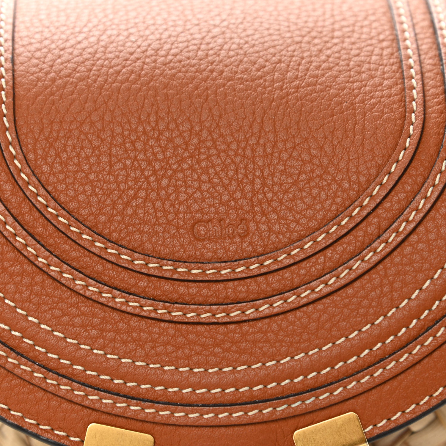 Chloe Raffia Calfskin Marcie Basket Tan 5 of 12