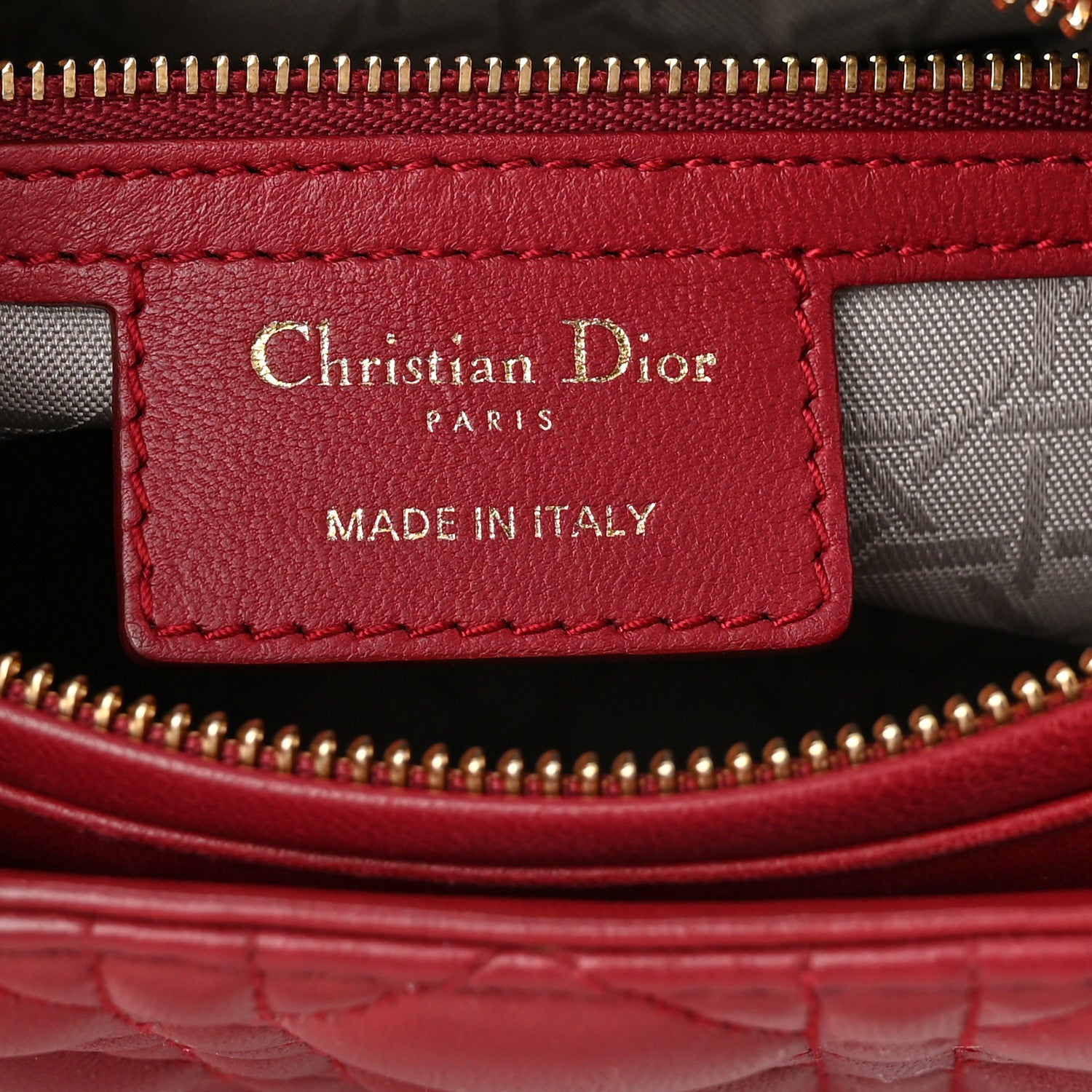 Christian Dior Lambskin Cannage Medium Lady Dior Red 6 of 10
