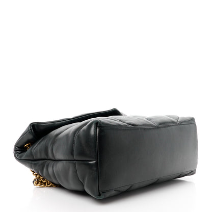Saint Laurent Lambskin Quilted Medium Loulou Puffer Monogram Chain Satchel Dark Leaf 4 of 11