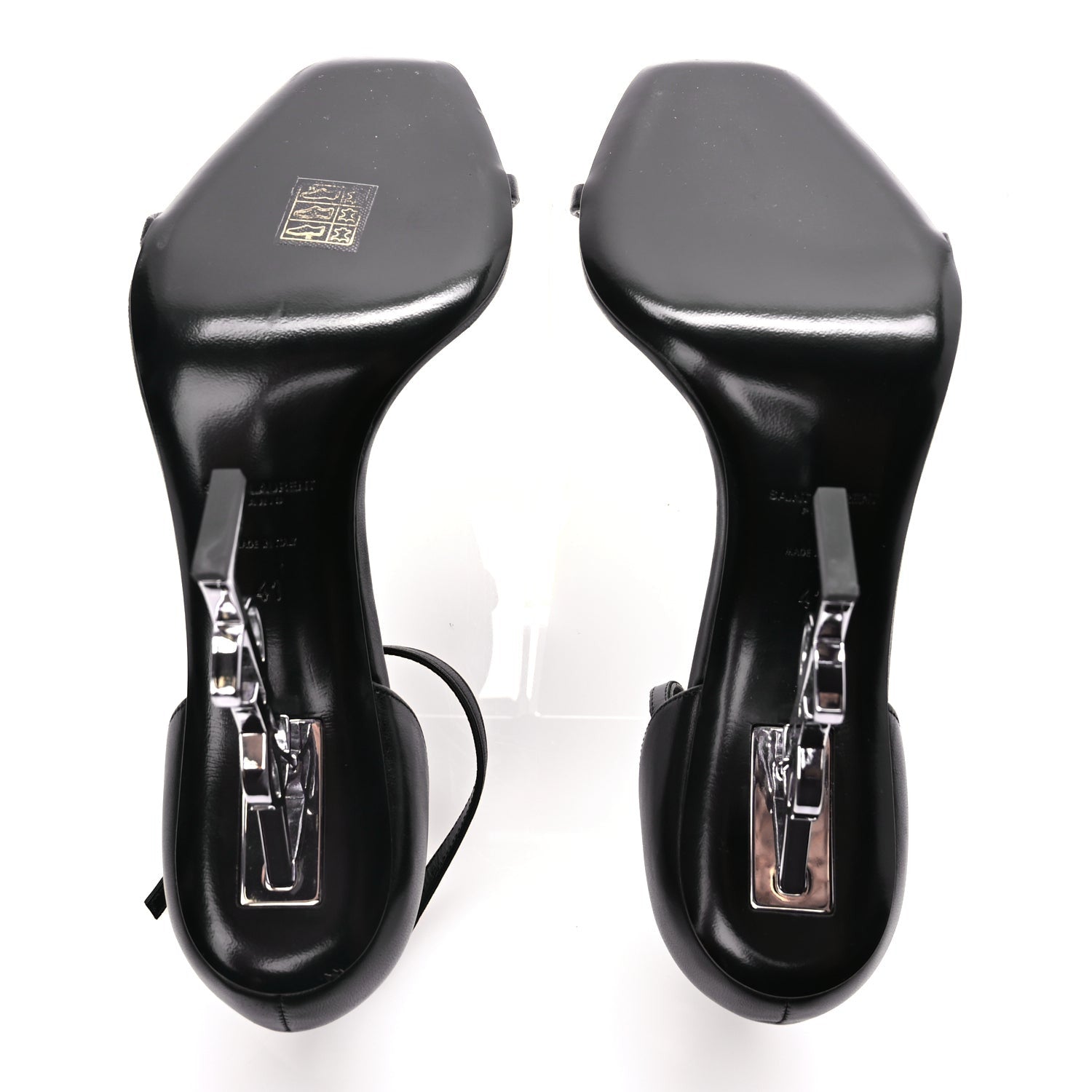 Saint Laurent Calfskin Opyum 110 Sandals Black 9 of 10