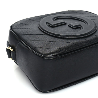 Gucci Sakai Be Green Calfskin Diagonal Stitched Small Blondie Shoulder Bag Black 7 of 8