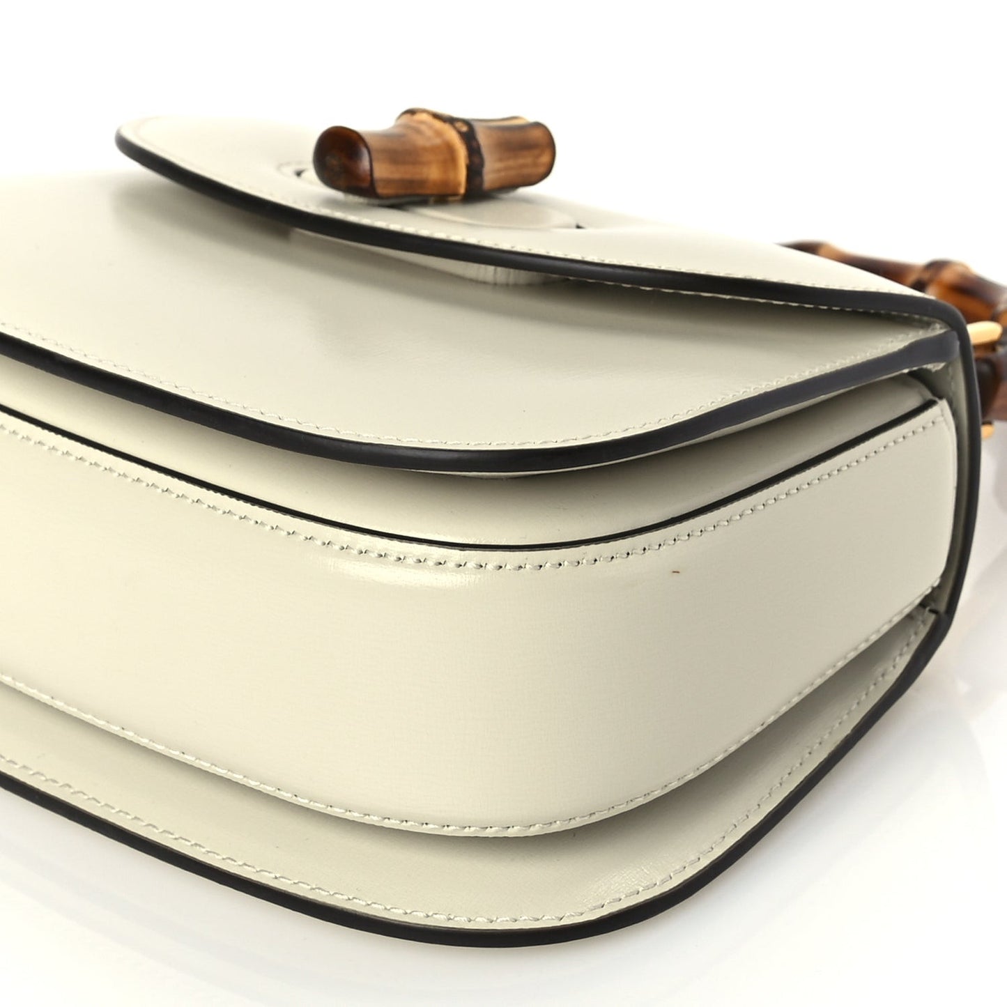 Boarded Dyana Lux Calfskin Web Mini Bamboo 1947 Top Handle Bag Mystic White