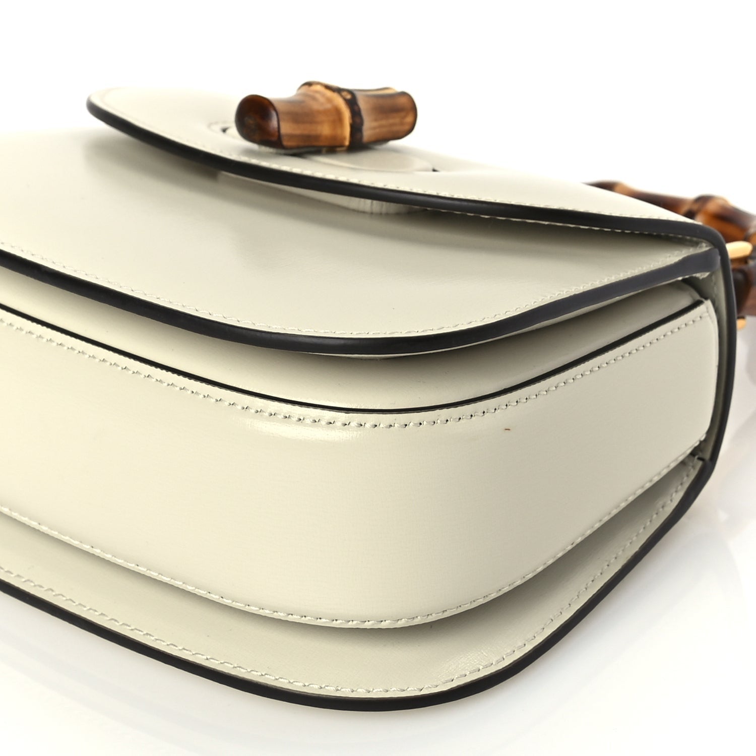 Gucci Boarded Dyana Lux Calfskin Web Mini Bamboo 1947 Top Handle Bag Mystic White 8 of 9