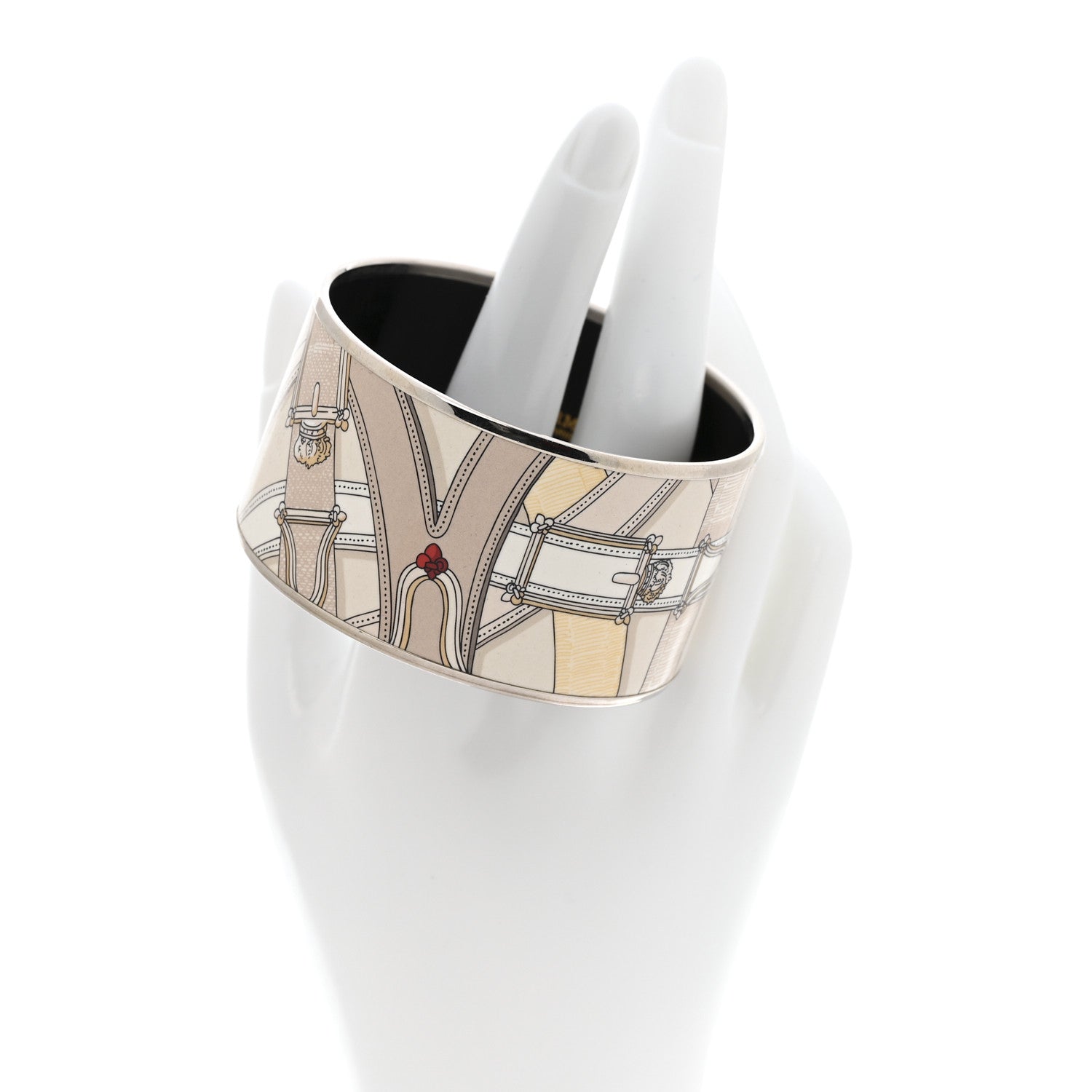 Hermes Enamel Printed Extra Wide Cavalcadour Bracelet 62 2 of 6