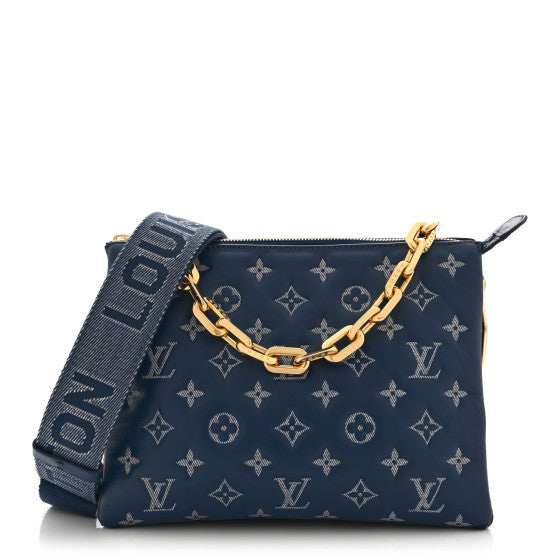 Louis Vuitton Lambskin Embossed Monogram Coussin PM Denim Blue 1 of 1
