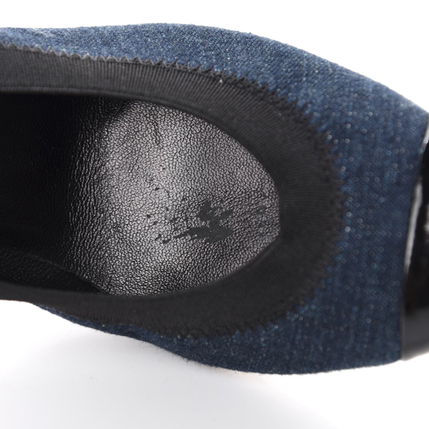 Chanel Denim Patent CC Elastic Stretch Pumps 36.5 Blue Black 9 of 11