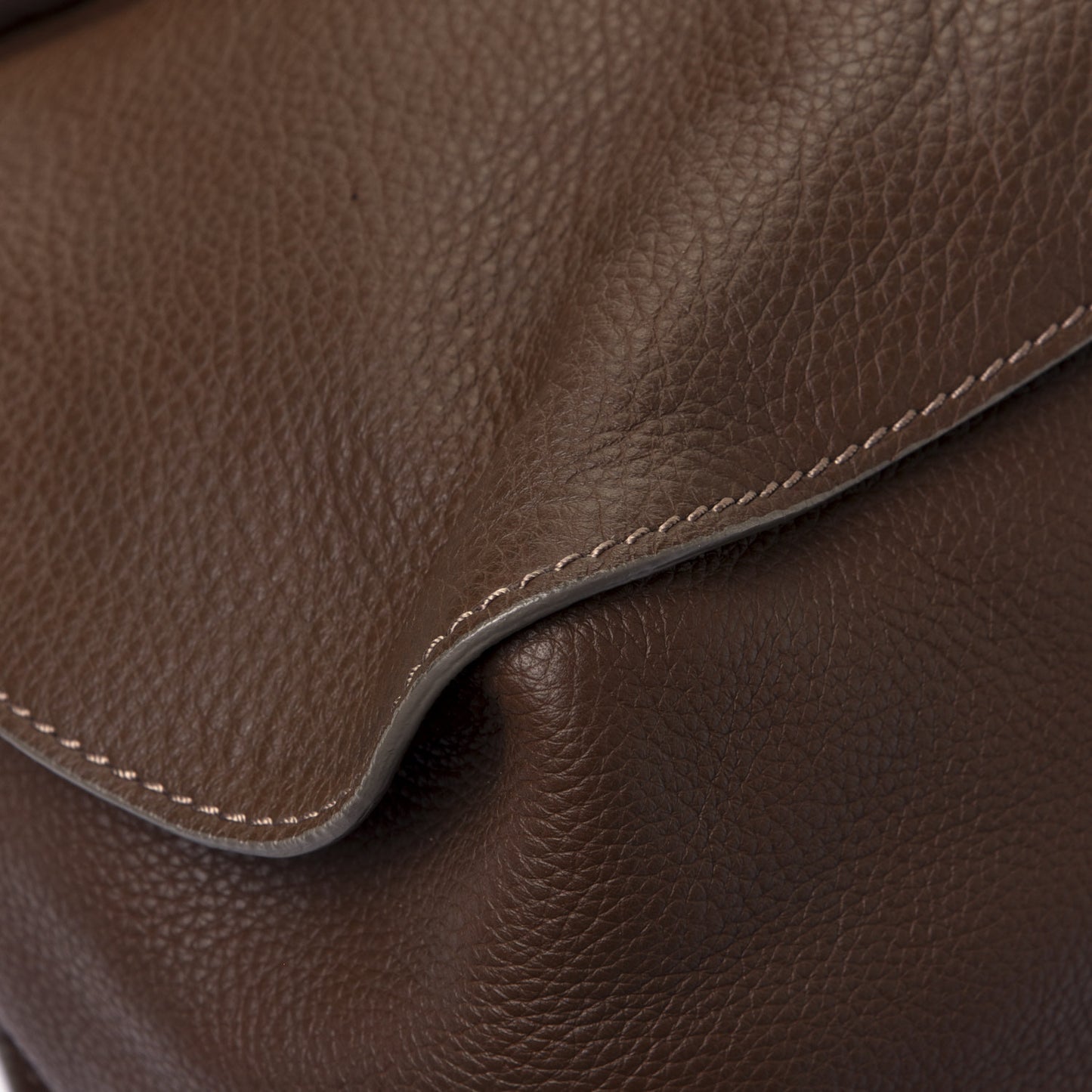 Calfskin Large Marcie Satchel Brown Seed