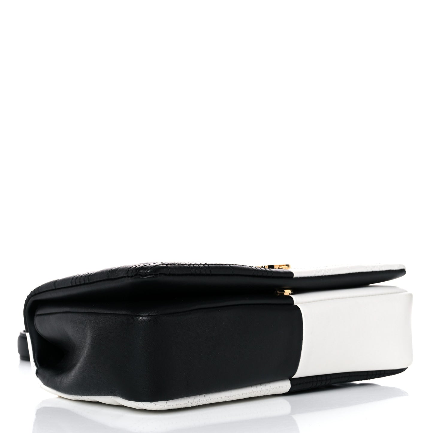 Lambskin Quilted Small Lola Bag White Black