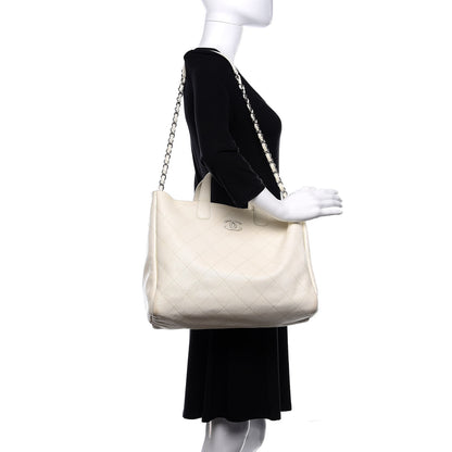 Chanel Caviar Stitched Large Shopping Tote White 2 of 14