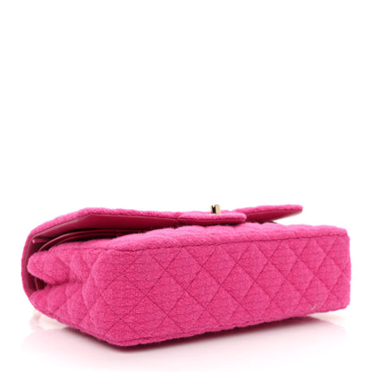 Chanel Tweed Quilted Medium Double Flap Fuchsia 4 of 11