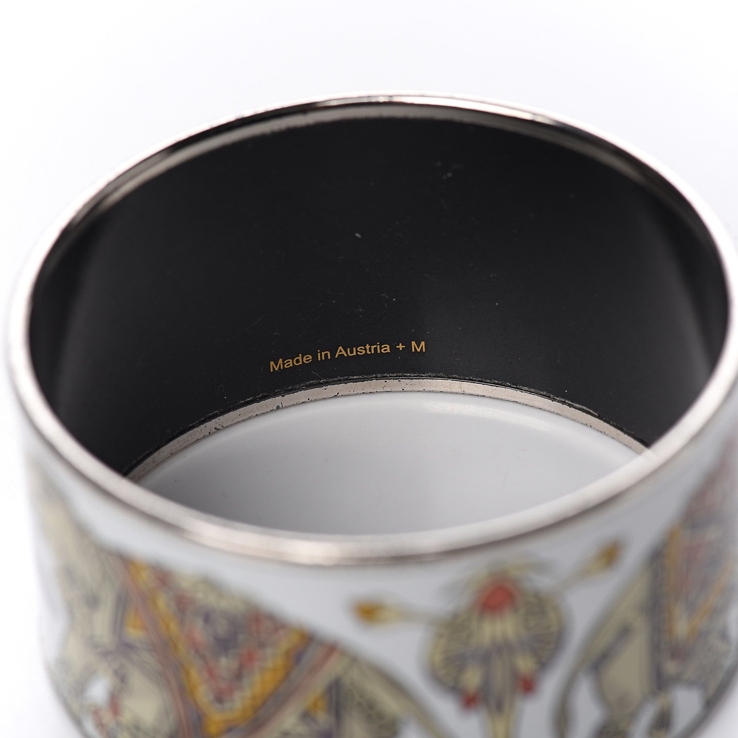 Hermes Enamel Printed Elephant Torana Extra Wide Bracelet 62 4 of 5