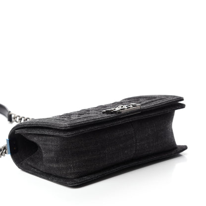 Chanel Denim Quilted Medium Boy Flap Black 4 of 11