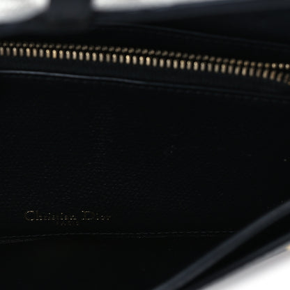Christian Dior Grained Calfskin Saddle Chain Wallet Pouch  Black 4 of 8