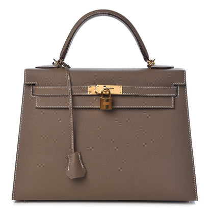 Hermes Epsom Kelly Sellier 32 Etoupe 1 of 37