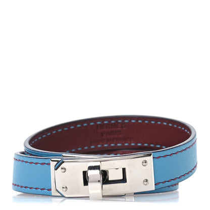 Hermes Swift Colorblock Kelly Double Tour Bracelet T2 Bleu du Nord Rouge H 1 of 5