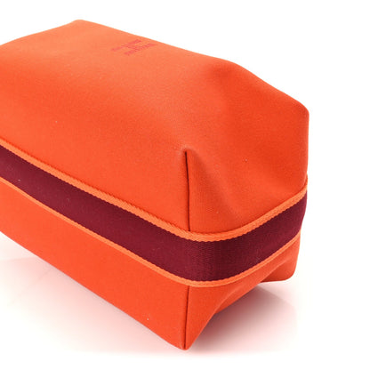 Hermes Canvas Large Bride-A-Brac Pouch Orange Feu Burgundy 9 of 9