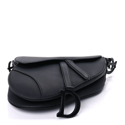Christian Dior Ultra Matte Calfskin Saddle Bag With Strap  Black 3 of 8