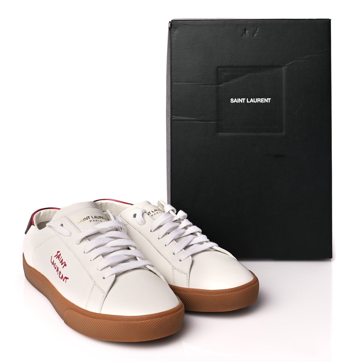 Calfskin Embroidered Court Classic Sneakers 41 Red Nero