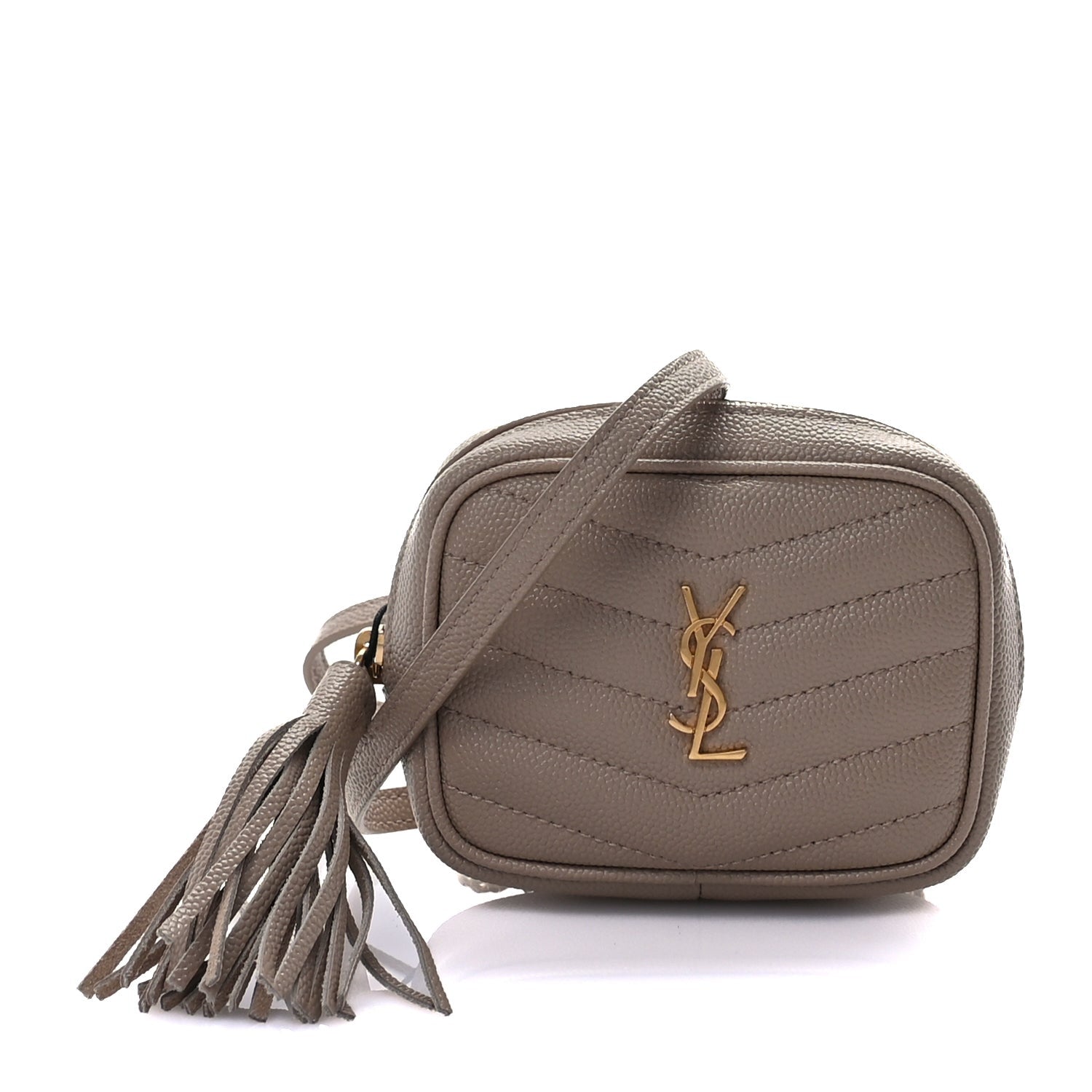 Saint Laurent Grain De Poudre Matelasse Monogram Baby Lou Camera Bag  Dark Beige 1 of 7