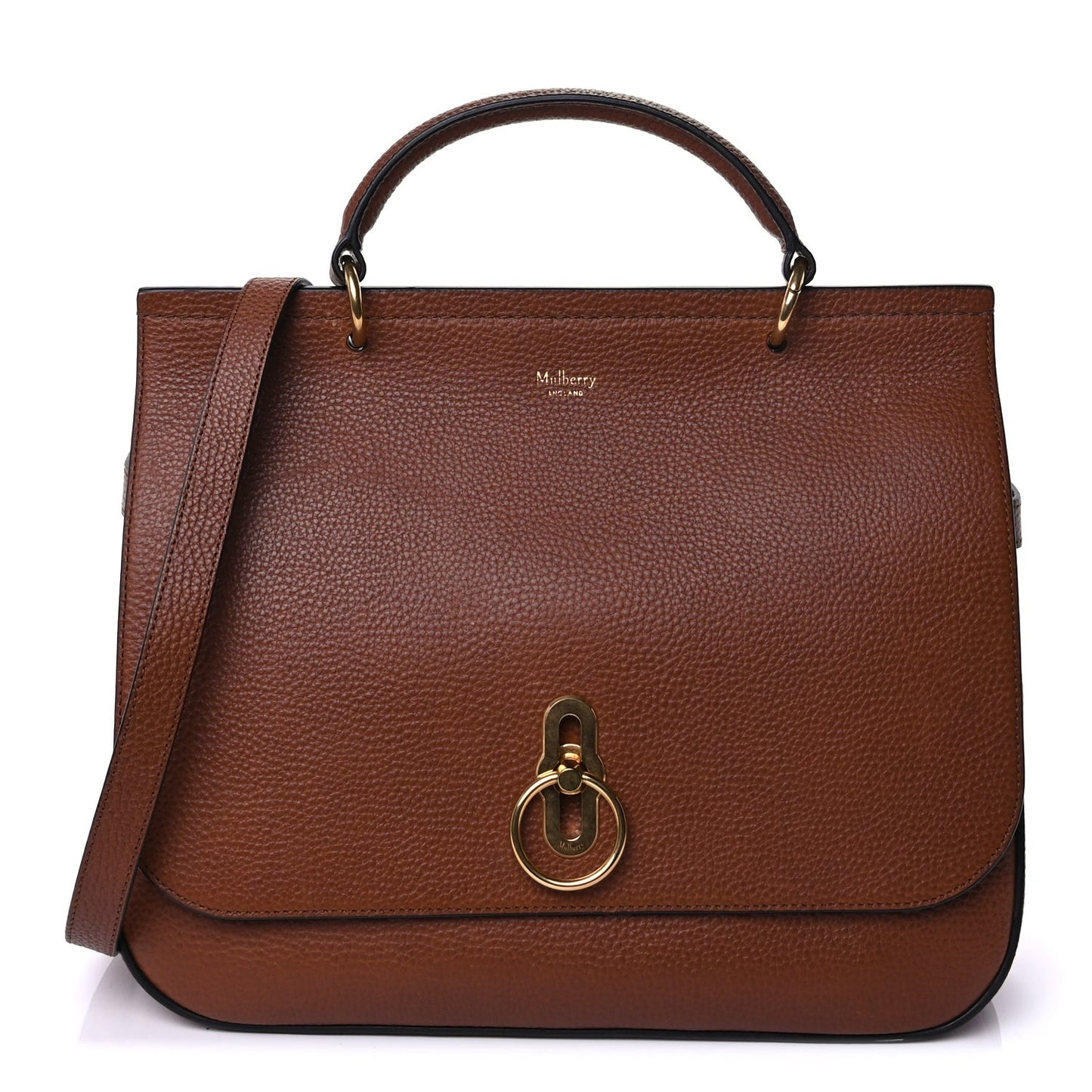 Small Classic Grain Calfskin Amberley Satchel  Oak