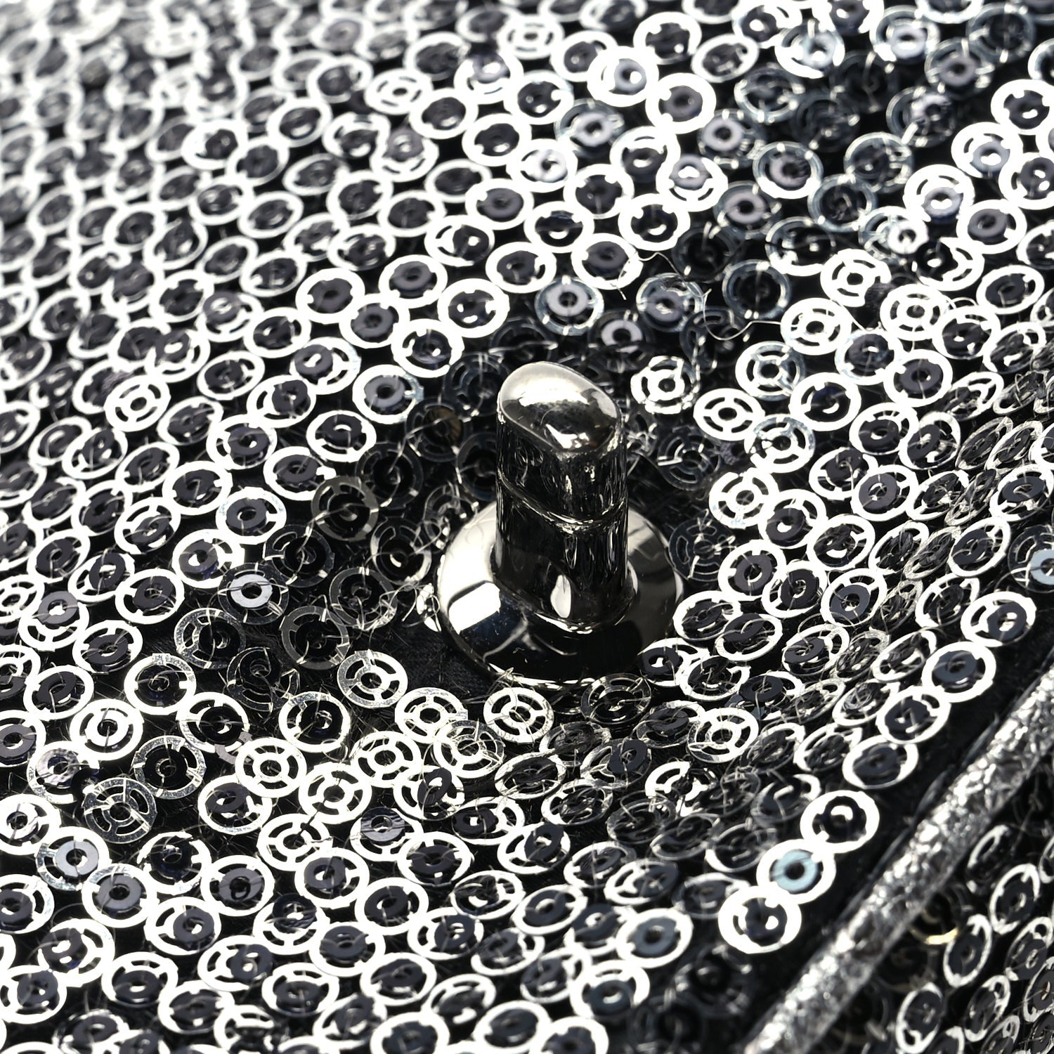 Chanel Sequin Medium Single Flap Dark Silver 15 of 17