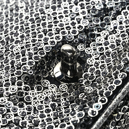 Chanel Sequin Medium Single Flap Dark Silver 15 of 17