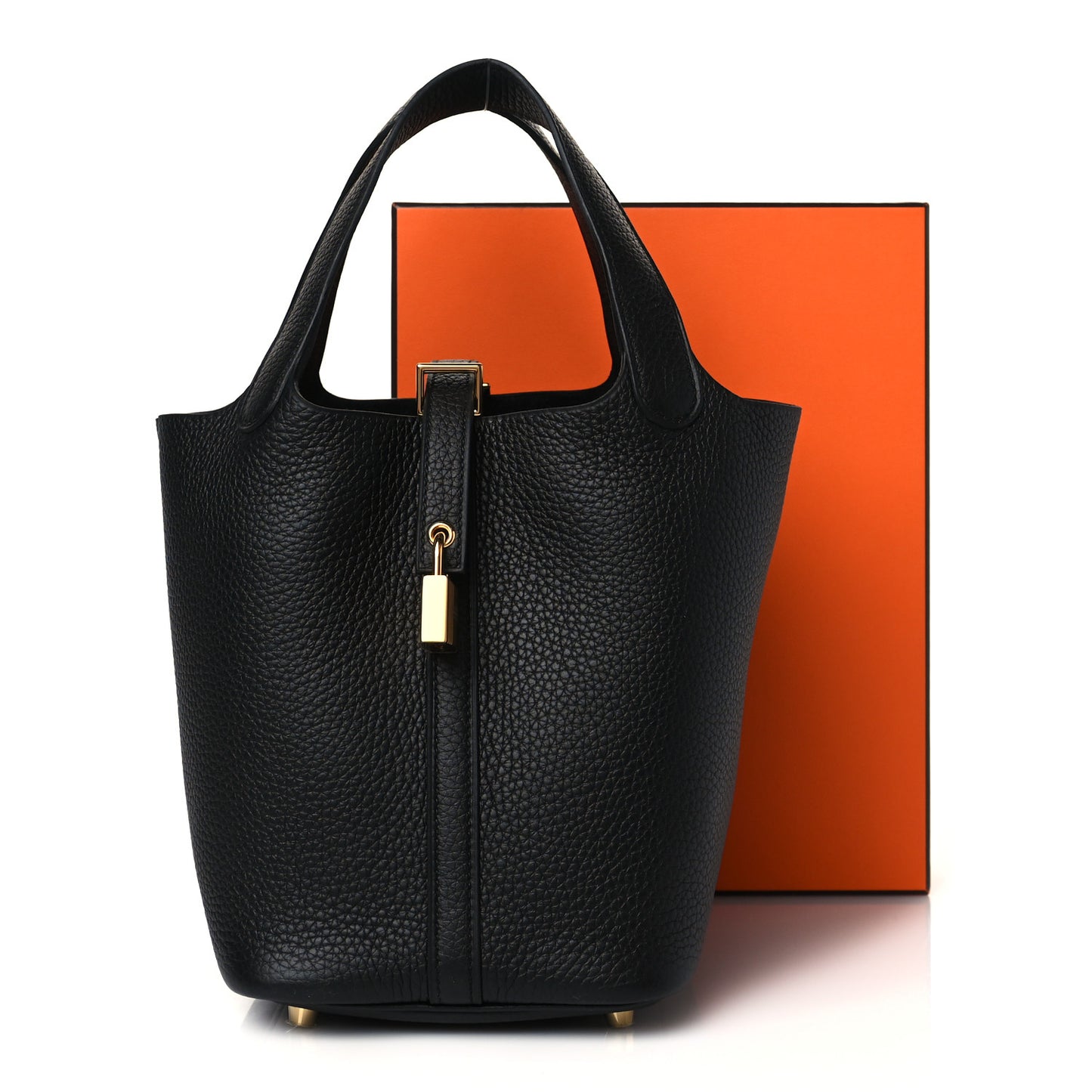 Taurillon Clemence Picotin Lock 18 PM Black