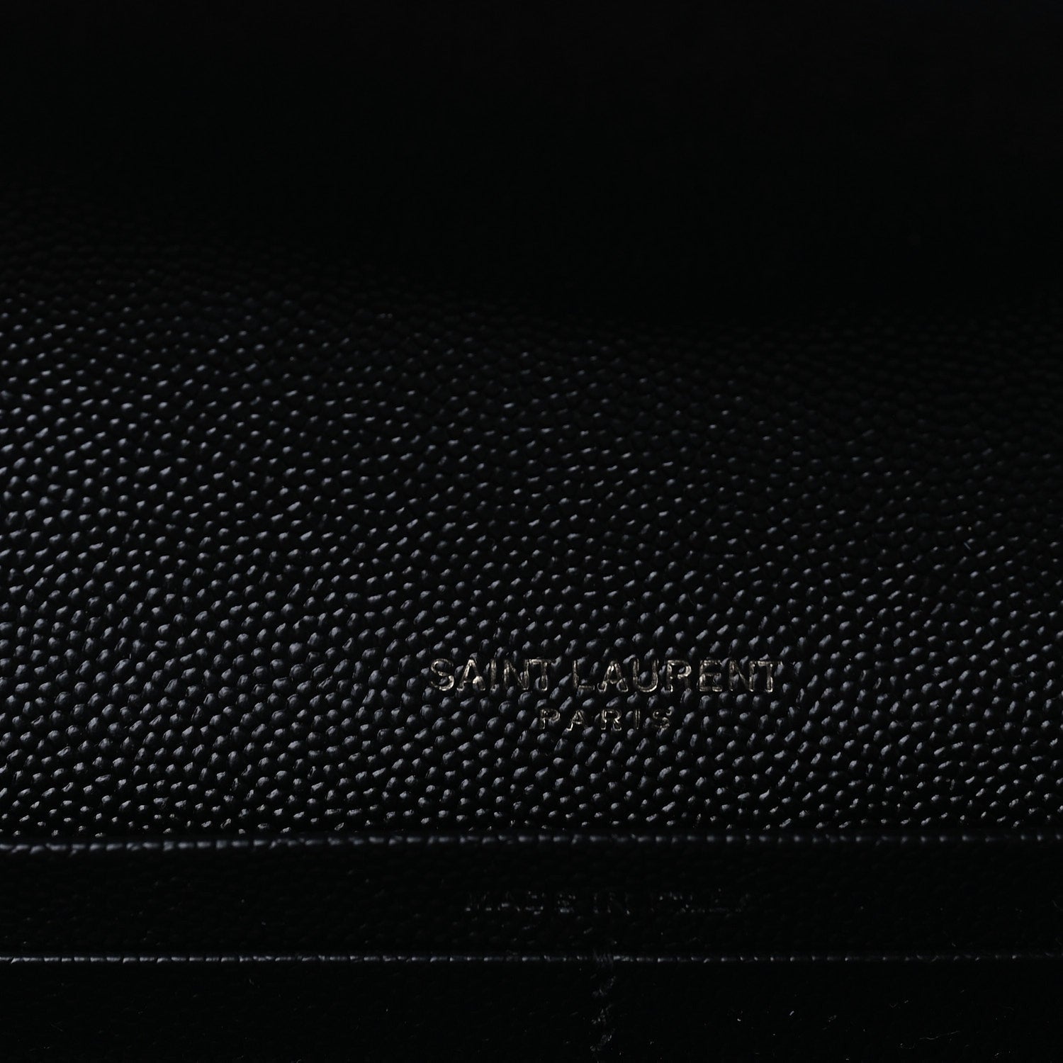 Saint Laurent Grain De Poudre Matelasse Chevron Monogram Flap Wallet Black 5 of 7