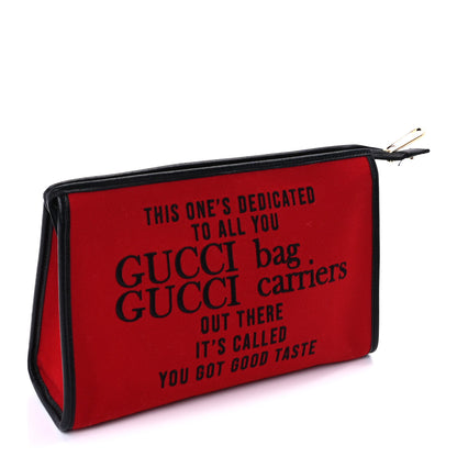Gucci Felt Calfskin Script Logo Gucci 100 Pouch Bright Hibiscus Black Azure 2 of 8