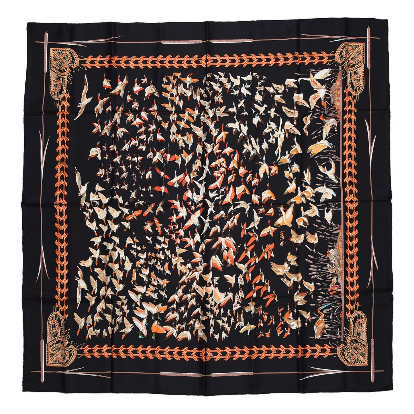 Silk Libres Comme L' Air Scarf 90 Noir Orange